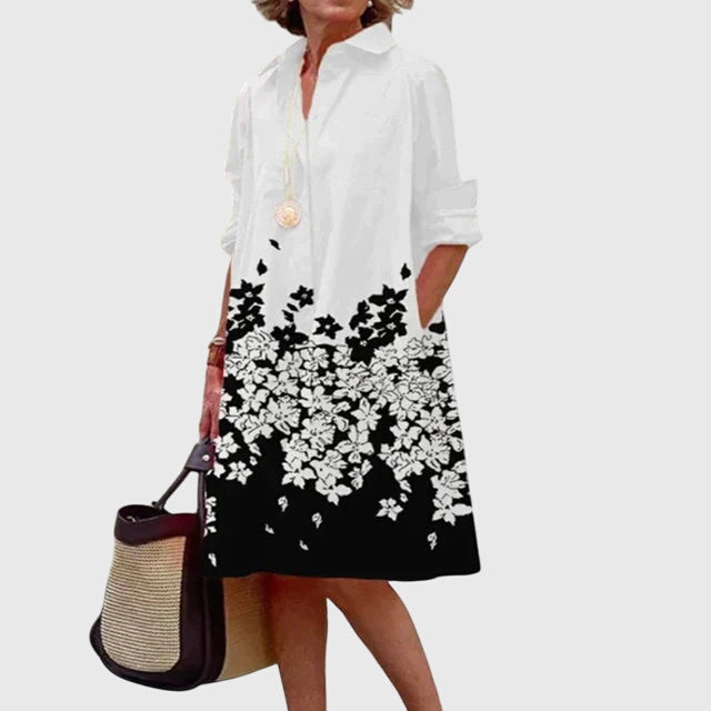 Estelle™ | Women's Soft Cotton Collared Shirt Dress