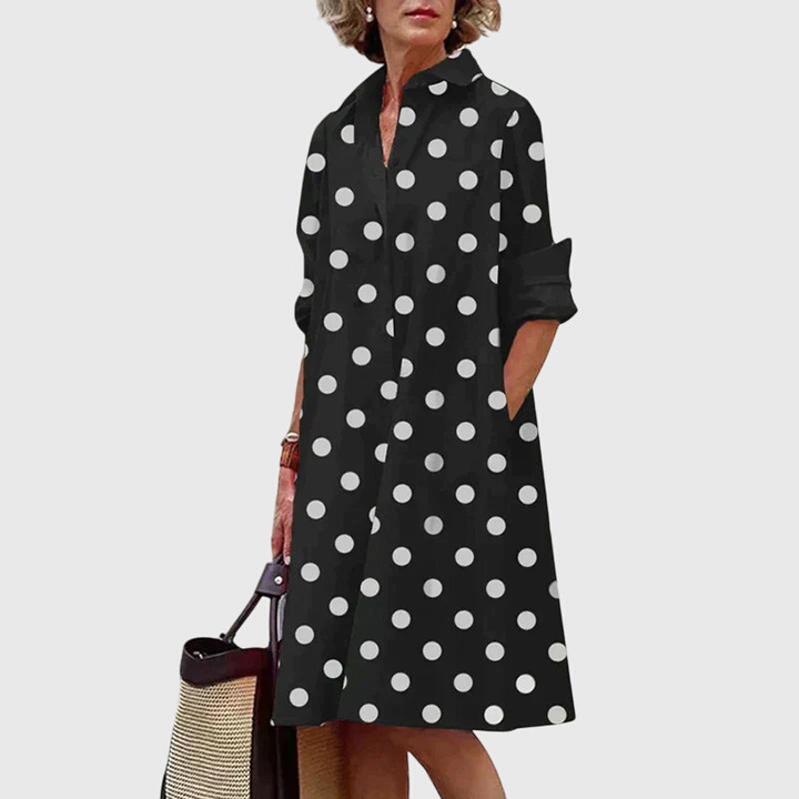 Estelle™ | Women's Soft Cotton Collared Shirt Dress