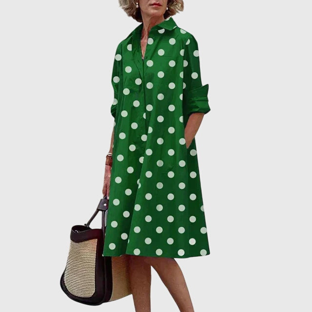 Estelle™ | Women's Soft Cotton Collared Shirt Dress