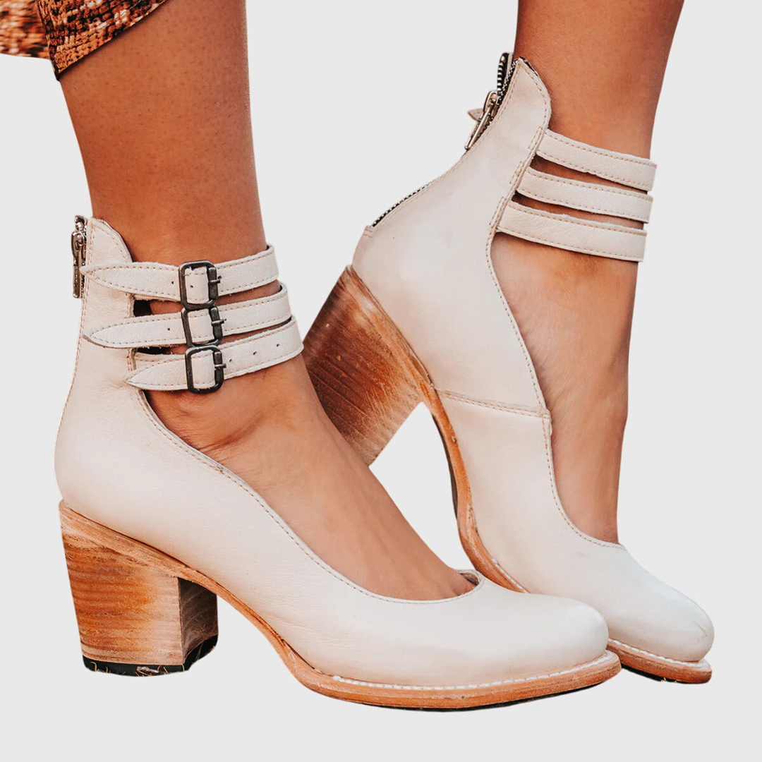 Florentine™ | Women's Leather Ankle-Strap Block Heels