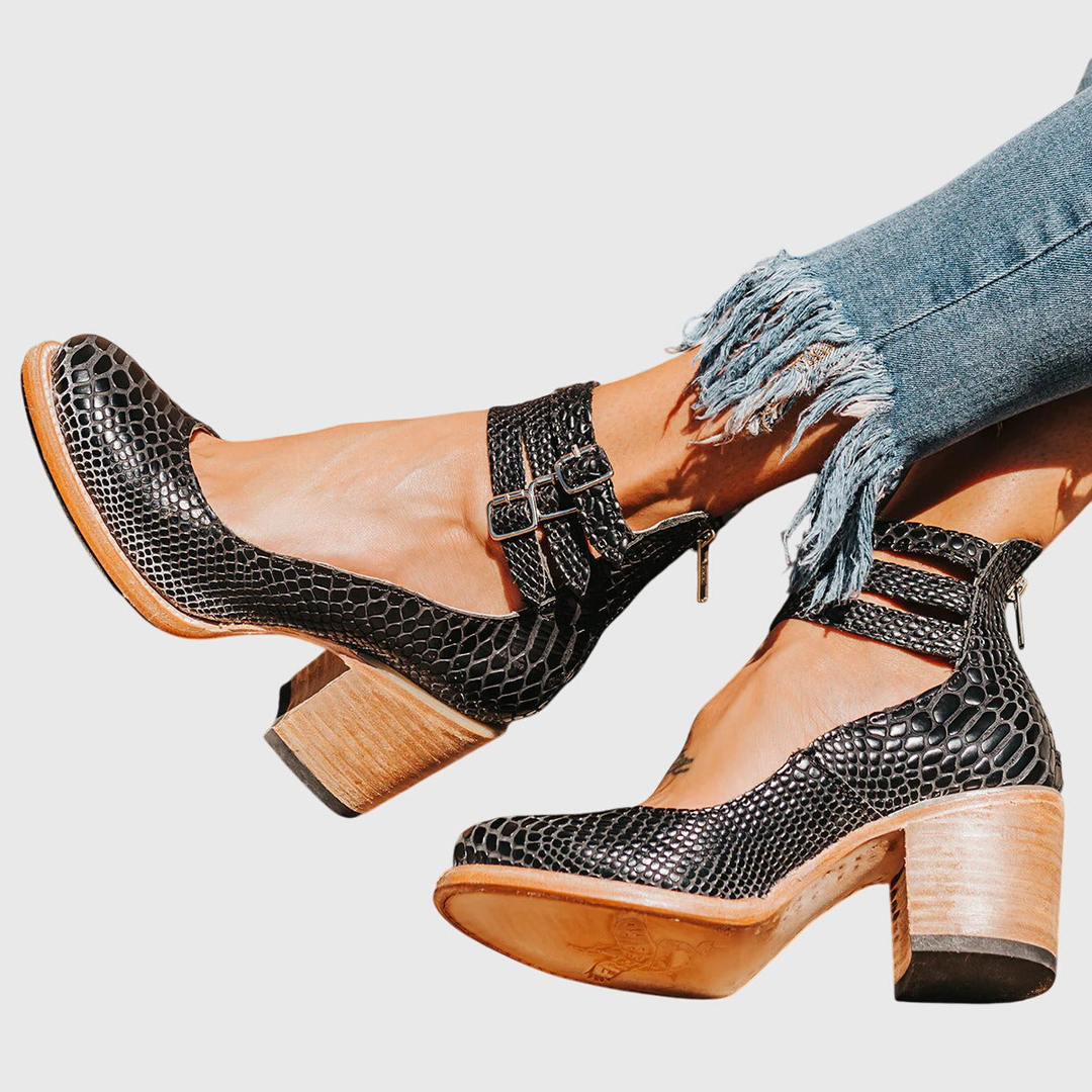 Florentine™ | Women's Leather Ankle-Strap Block Heels