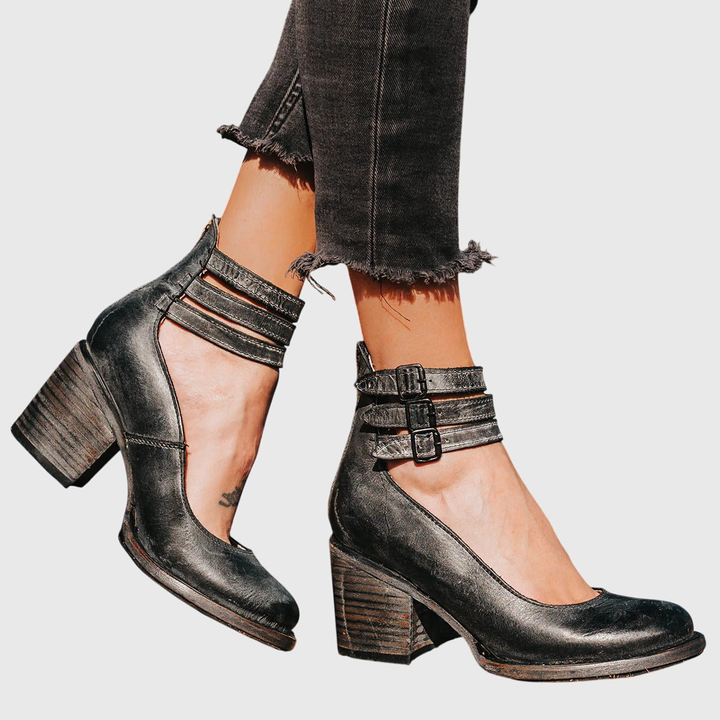 Florentine™ | Women's Leather Ankle-Strap Block Heels