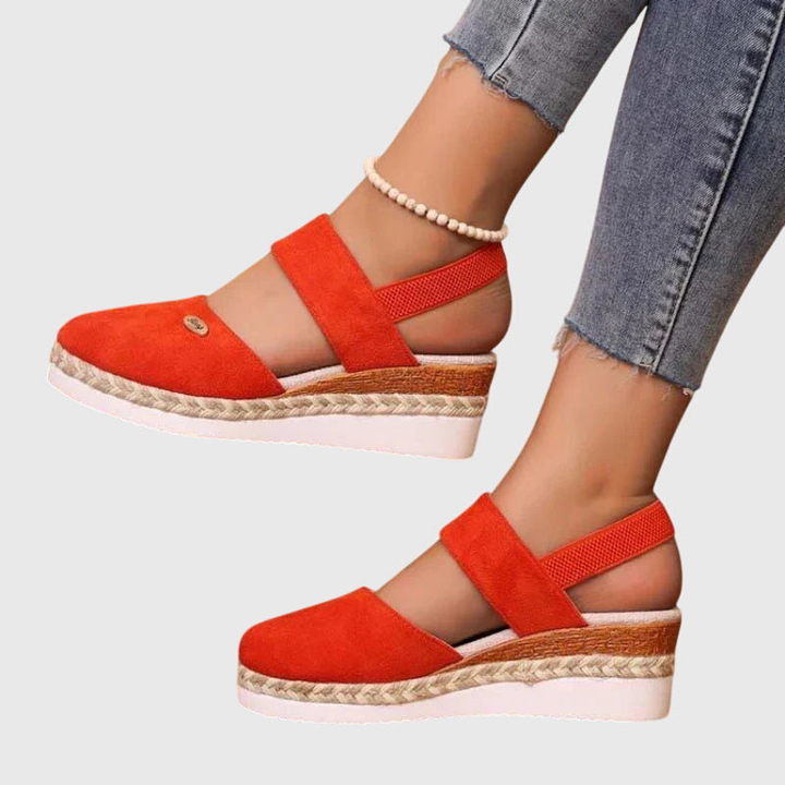 Imelda™ | Women's Suede Closed-Toe Wedge Sandals