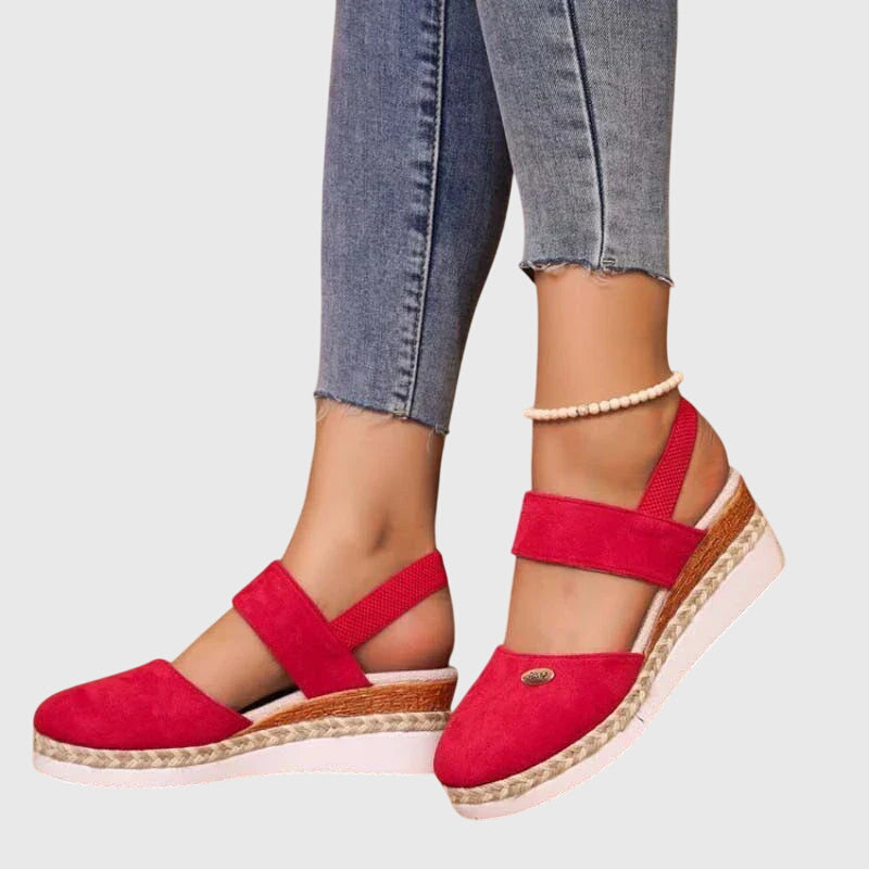 Imelda™ | Women's Suede Closed-Toe Wedge Sandals