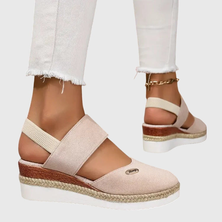 Imelda™ | Women's Suede Closed-Toe Wedge Sandals
