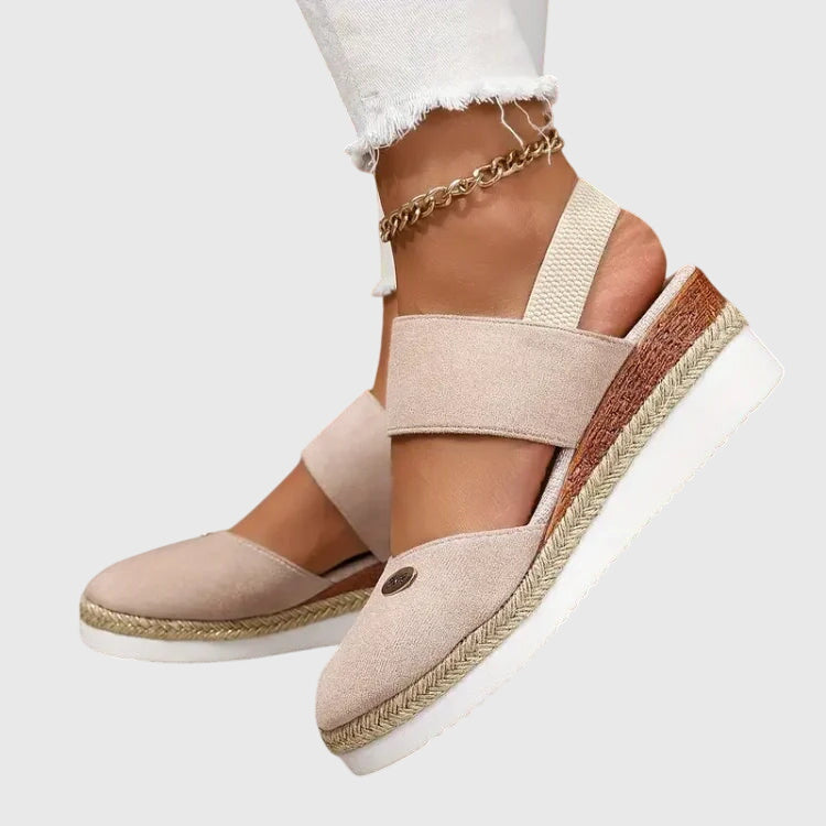 Imelda™ | Women's Suede Closed-Toe Wedge Sandals