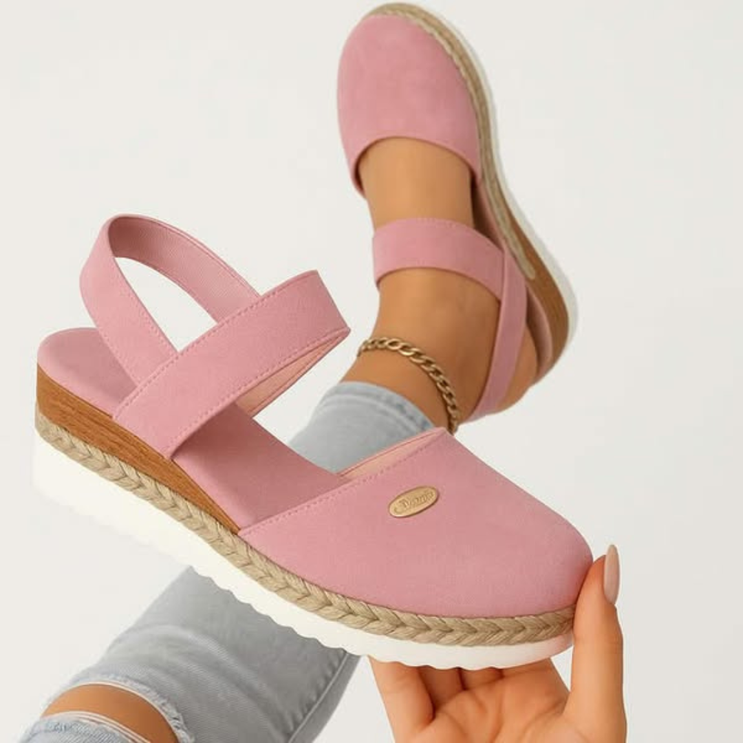 Imelda™ | Women's Suede Closed-Toe Wedge Sandals