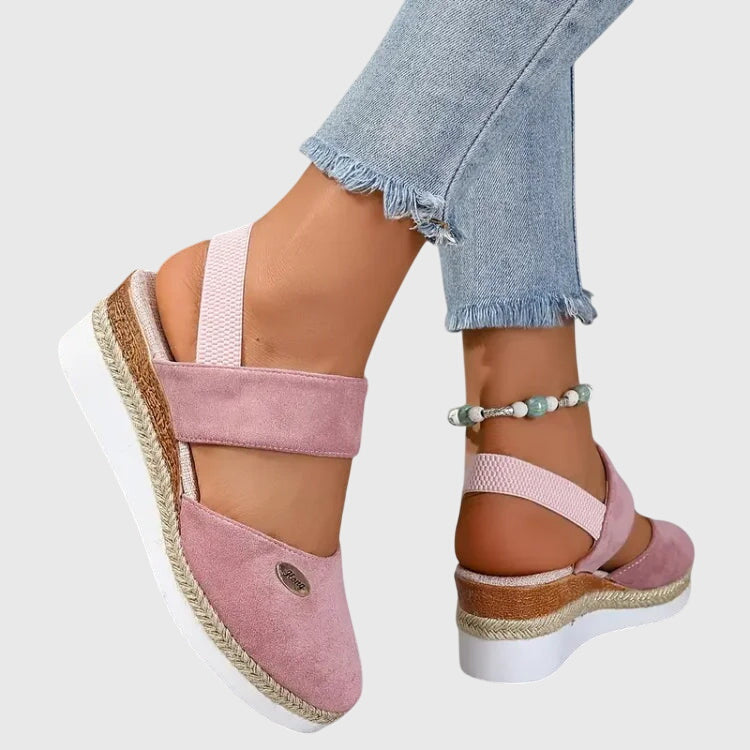 Imelda™ | Women's Suede Closed-Toe Wedge Sandals