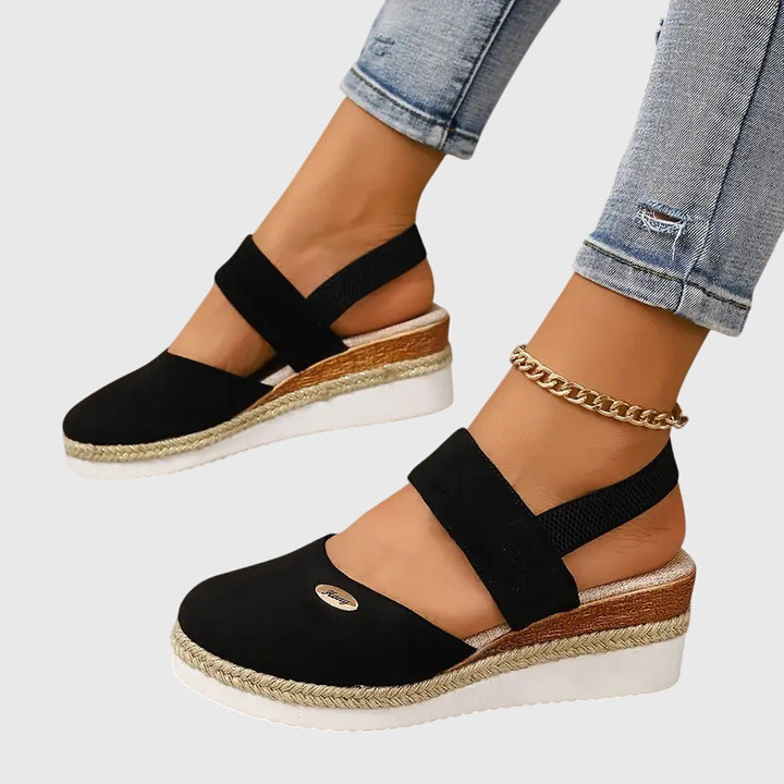 Imelda™ | Women's Suede Closed-Toe Wedge Sandals