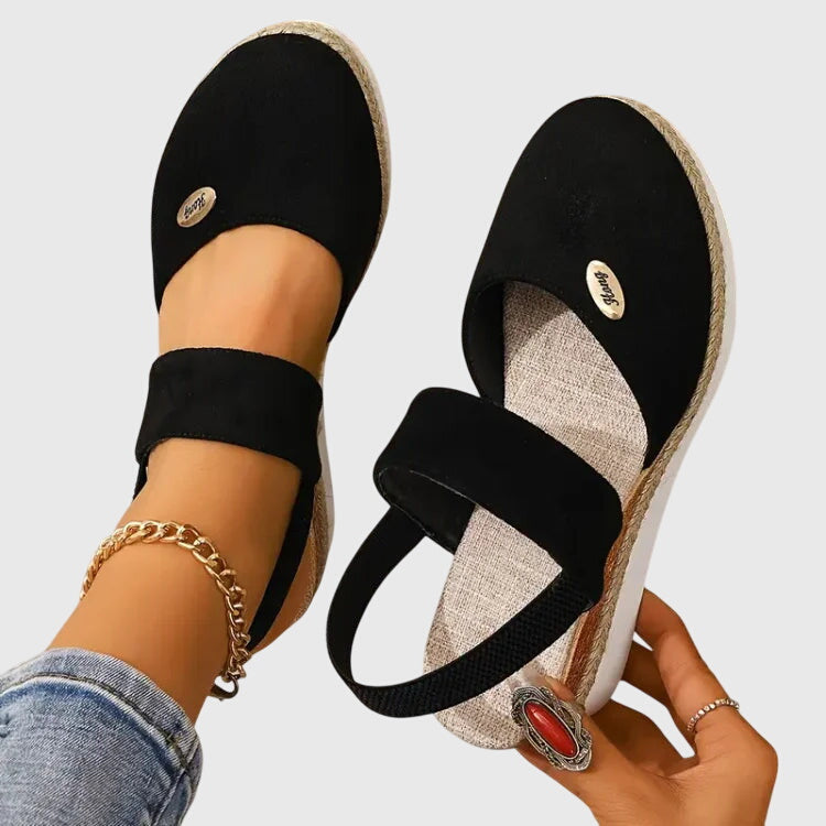 Imelda™ | Women's Suede Closed-Toe Wedge Sandals