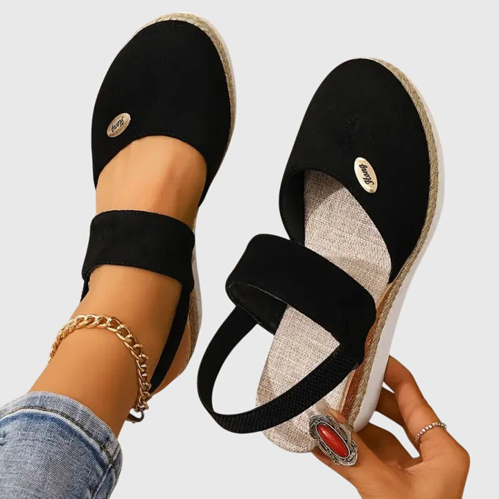 Imelda™ | Women's Suede Closed-Toe Wedge Sandals