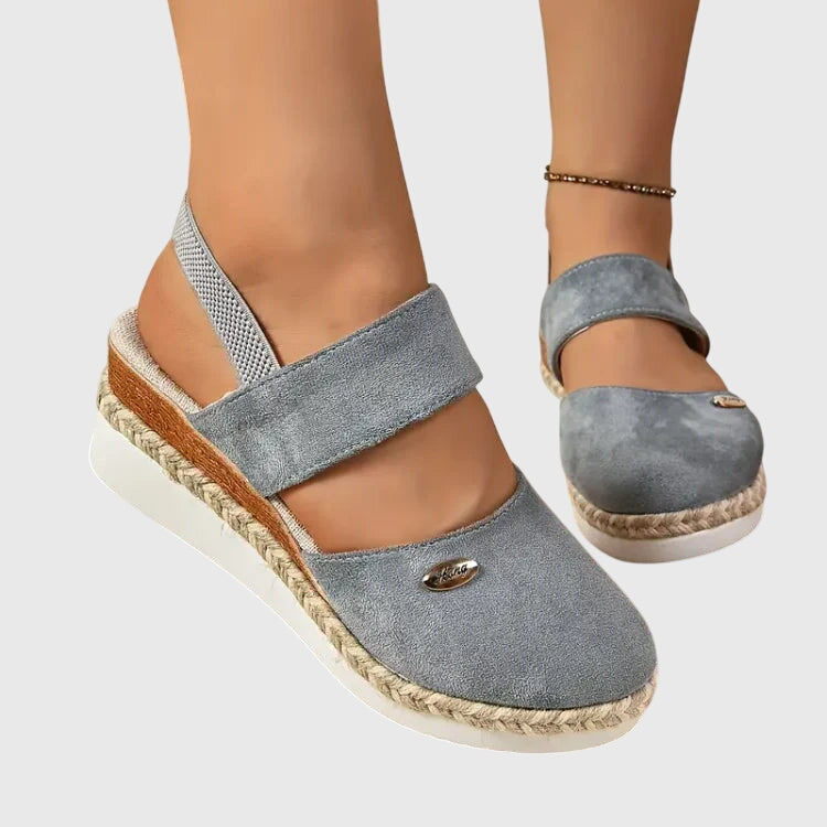 Imelda™ | Women's Suede Closed-Toe Wedge Sandals