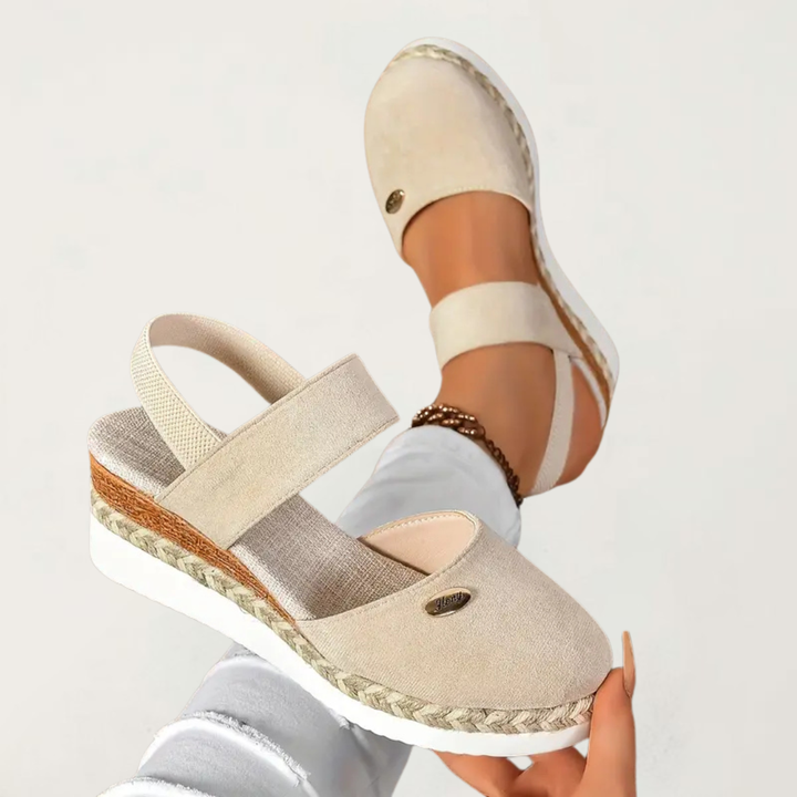 Imelda™ | Women's Suede Closed-Toe Wedge Sandals