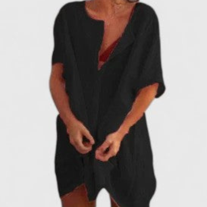 Imogen™ | Women's Linen Button-Front Tunic Dress