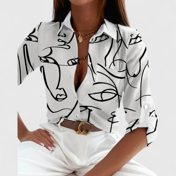 Indira™ | Women's Lightweight Button-Down Blouse