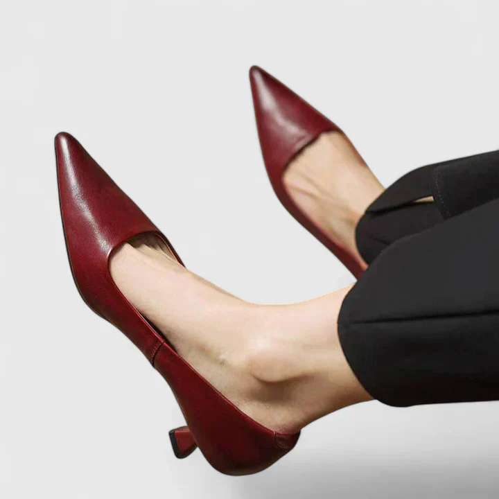 Inez™ | Women's Leather Pointed-Toe Kitten Heels