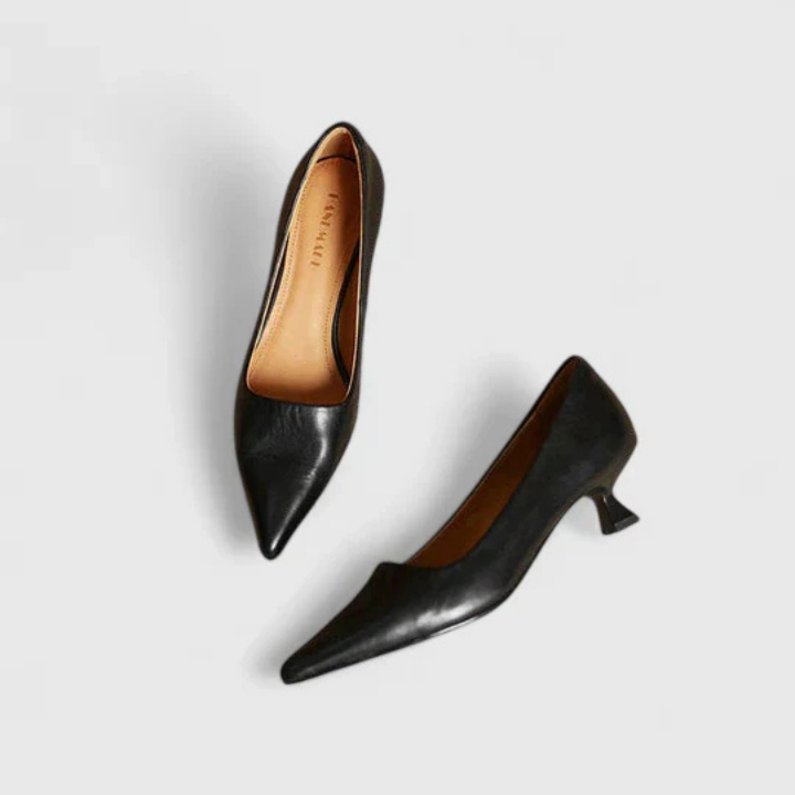 Inez™ | Women's Leather Pointed-Toe Kitten Heels