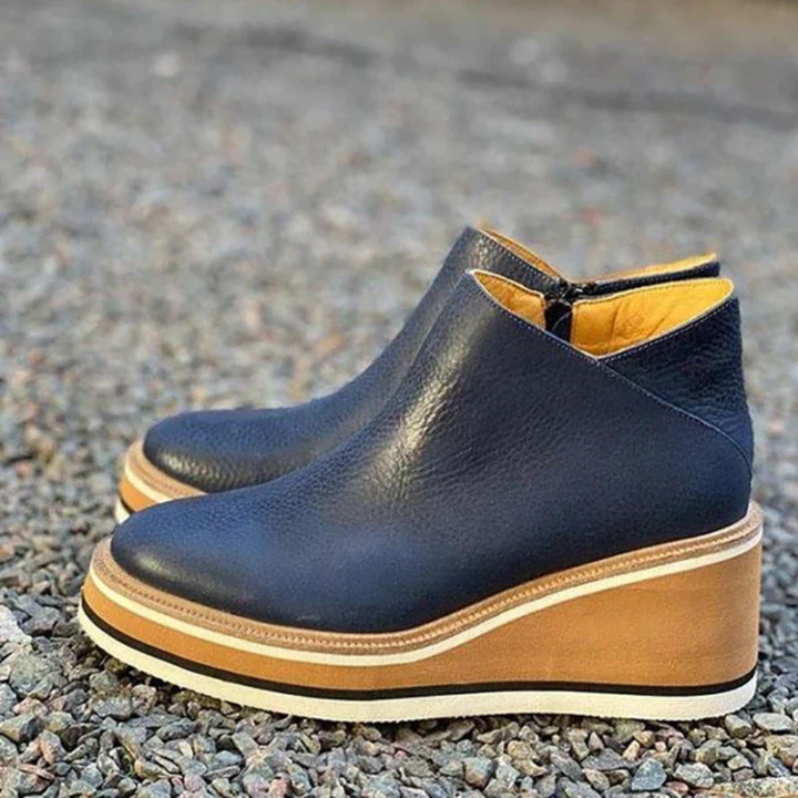 Ingrid™ | Women's Leather Wedge Ankle Boots