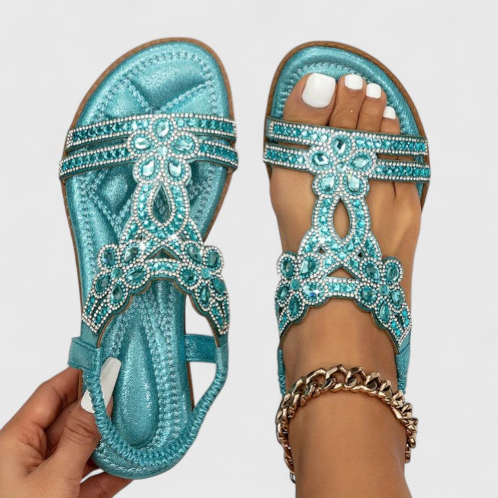 Jolene™ | Women's Comfort Rhinestone Flat Sandals