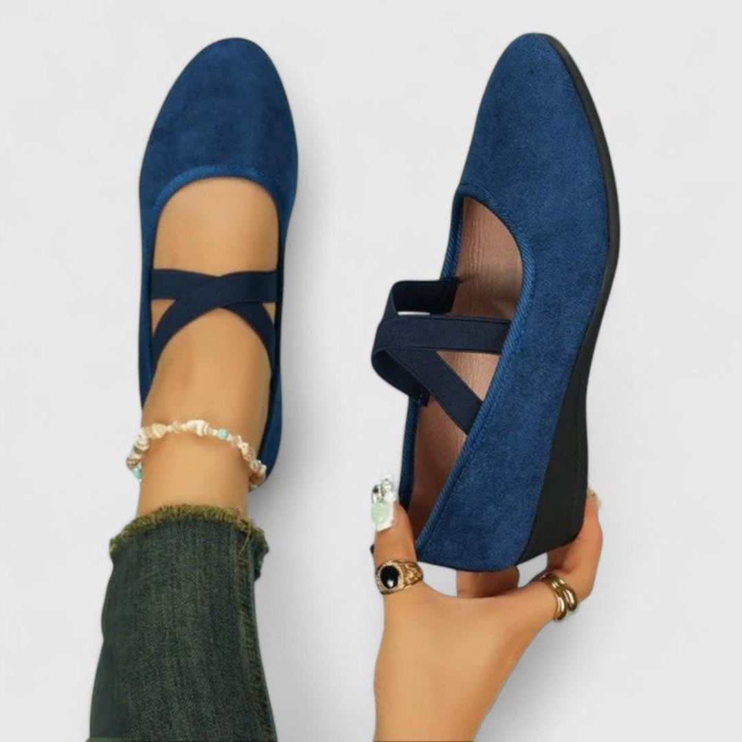 Jolene™ | Women's Suede Strappy Ballet Wedges