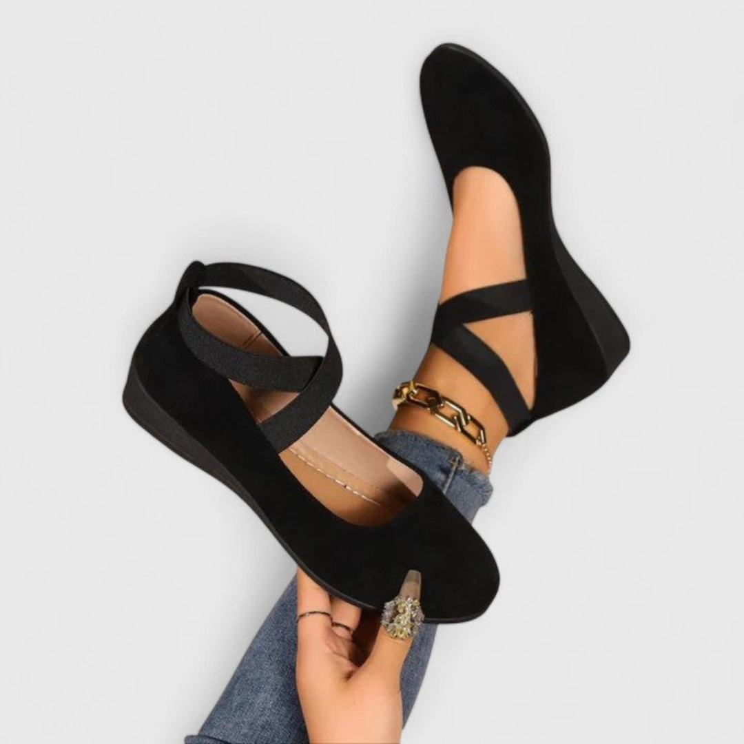 Jolene™ | Women's Suede Strappy Ballet Wedges