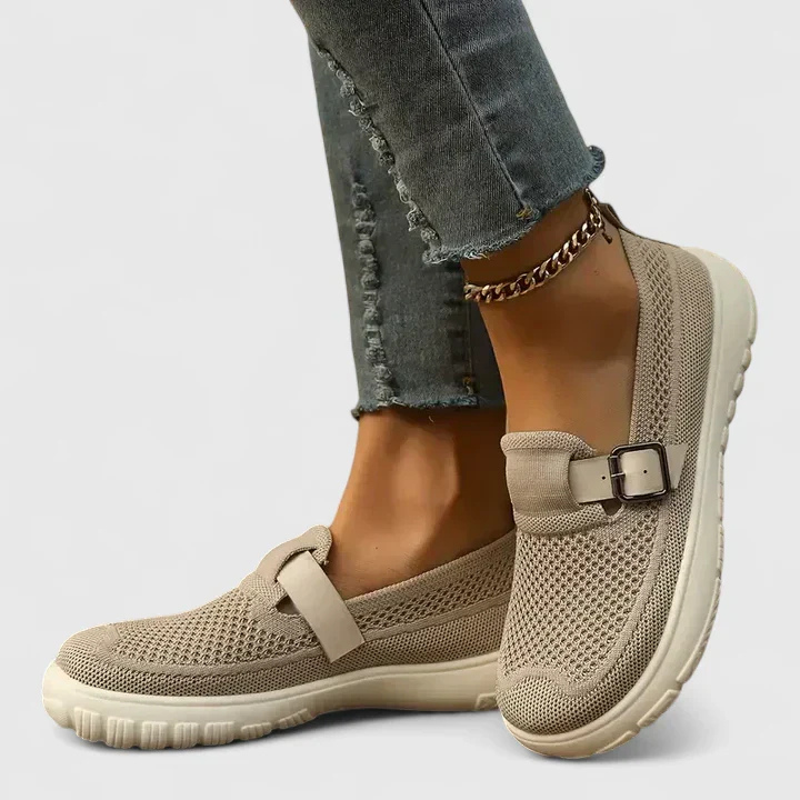 Juniper™ | Women's Breathable Mesh Buckle Sneakers