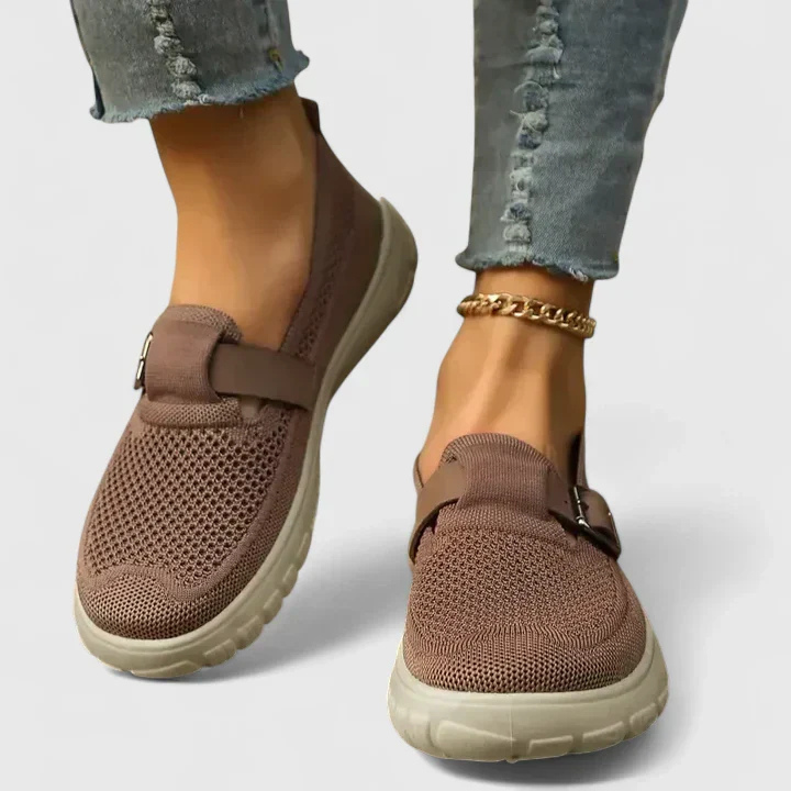 Juniper™ | Women's Breathable Mesh Buckle Sneakers