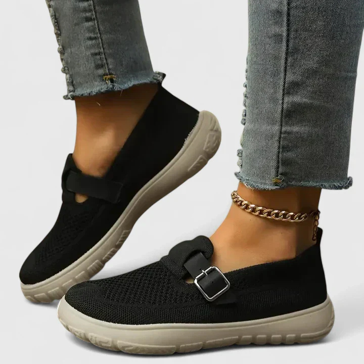 Juniper™ | Women's Breathable Mesh Buckle Sneakers