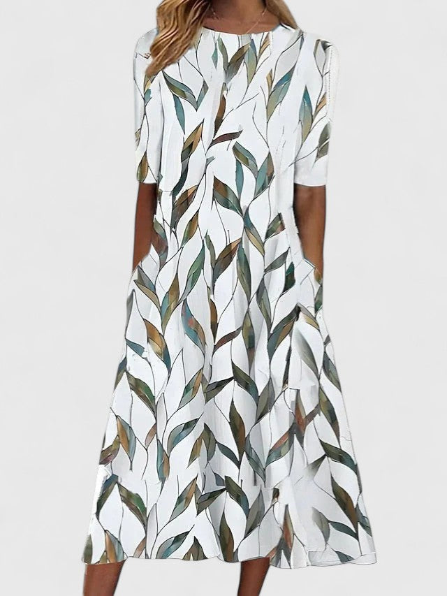 Linnea™ | Women's Soft Cotton Printed Midi Dress