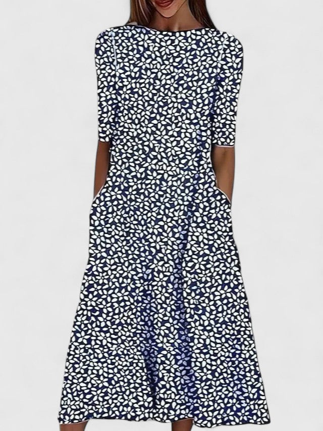 Linnea™ | Women's Soft Cotton Printed Midi Dress