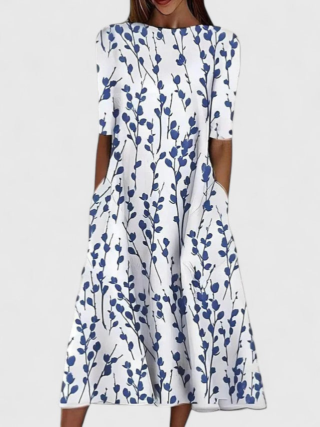 Linnea™ | Women's Soft Cotton Printed Midi Dress