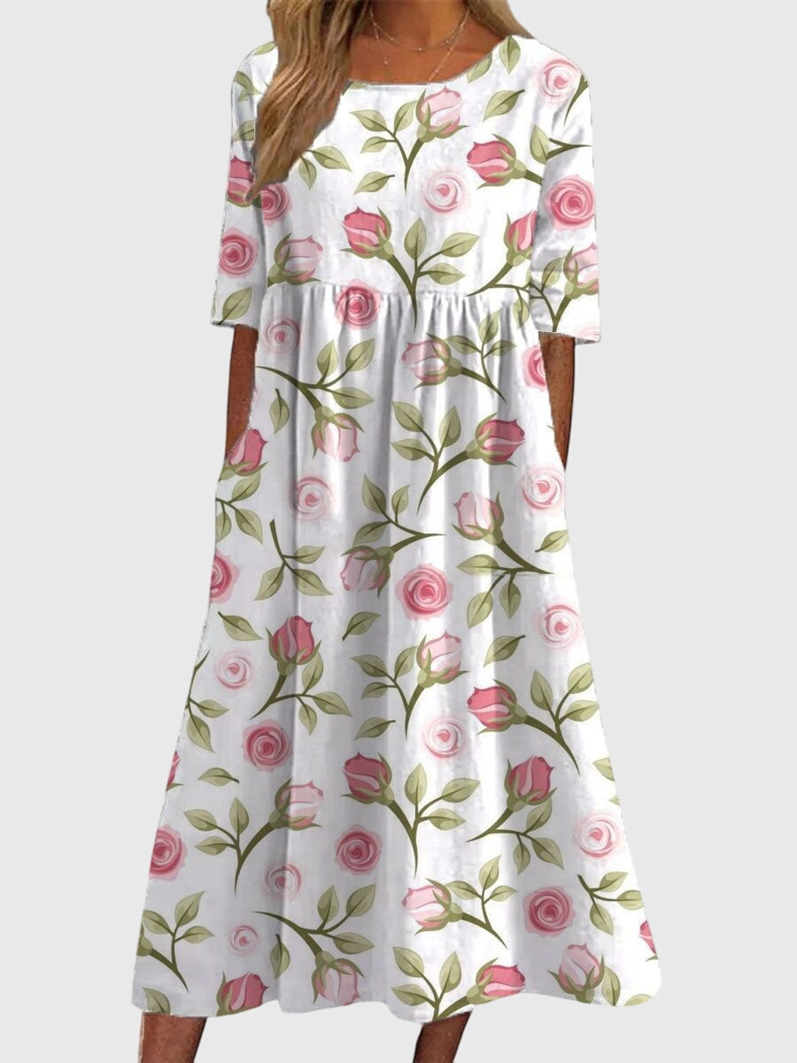 Magnolia™ | Women's Soft Cotton Floral Midi Dress