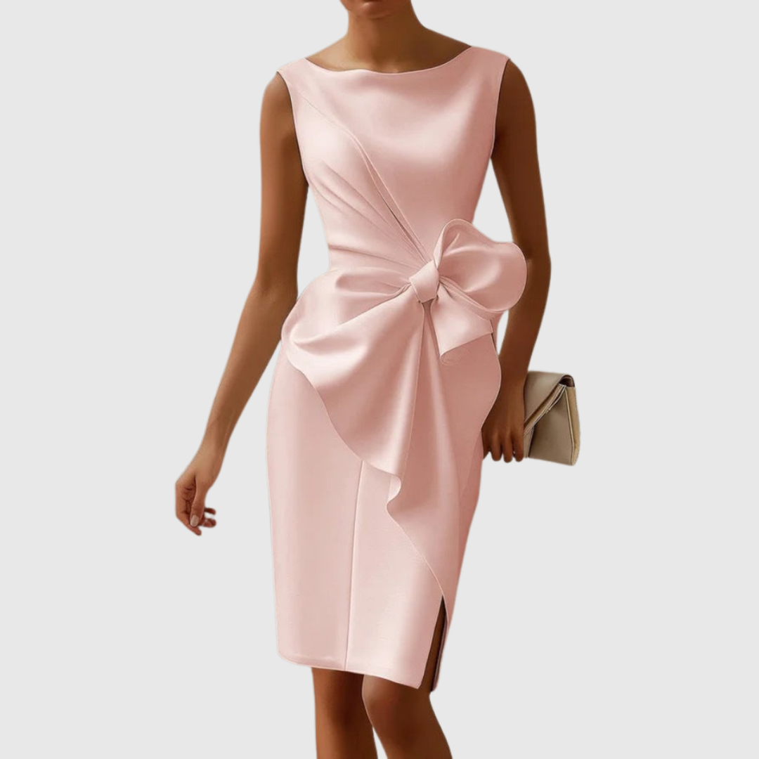 Marigold™ | Women's Elegant Sleeveless Bow Dress