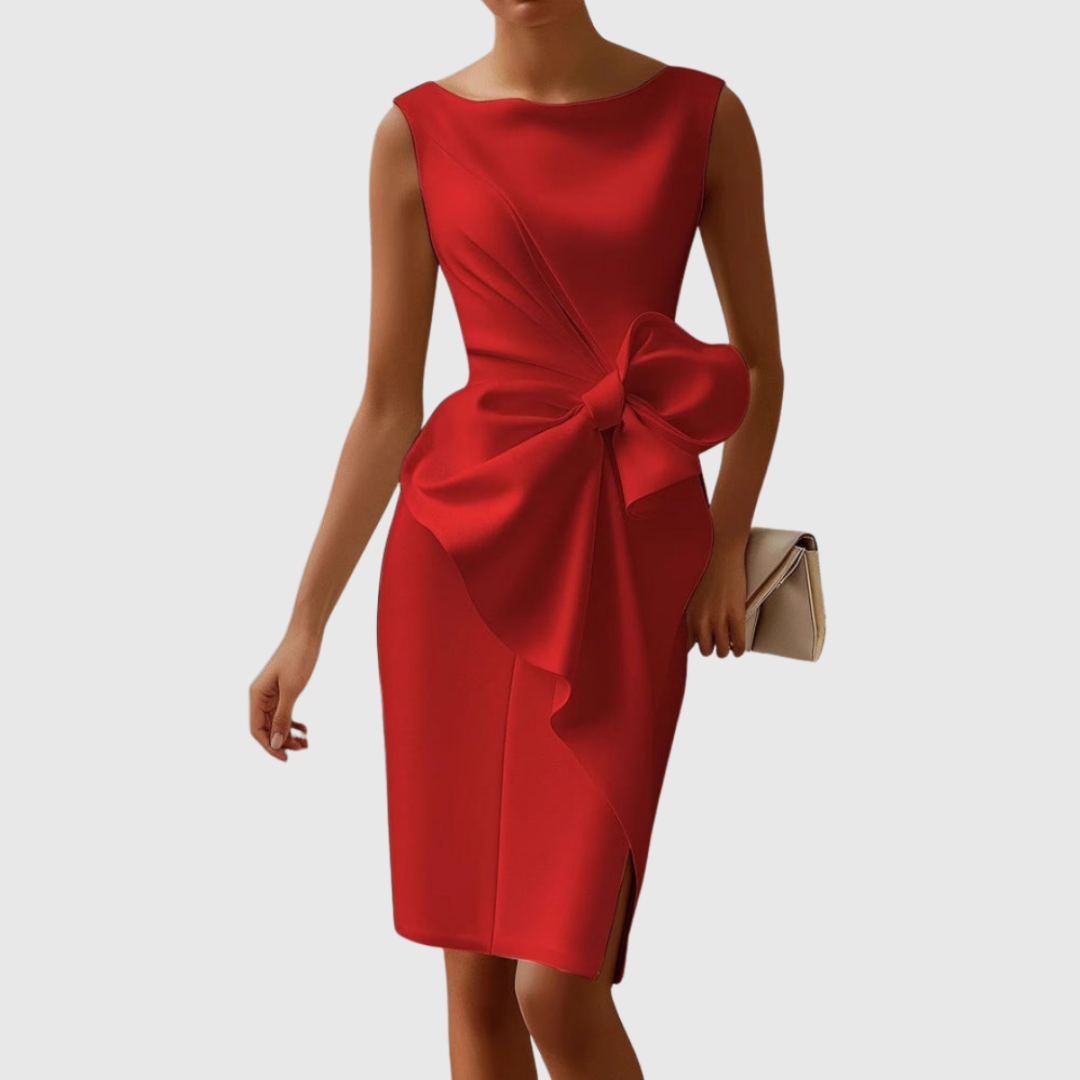 Marigold™ | Women's Elegant Sleeveless Bow Dress