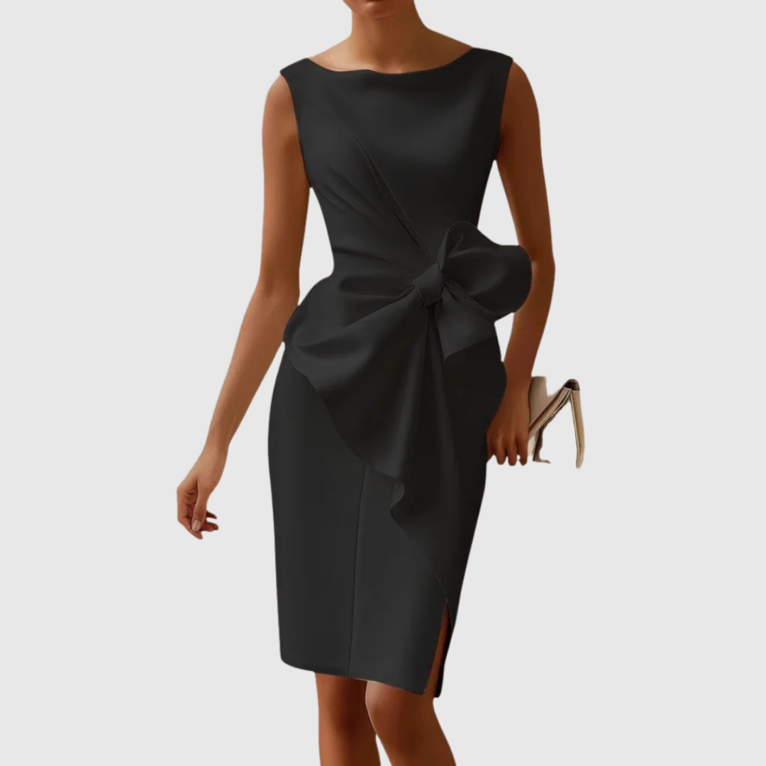 Marigold™ | Women's Elegant Sleeveless Bow Dress