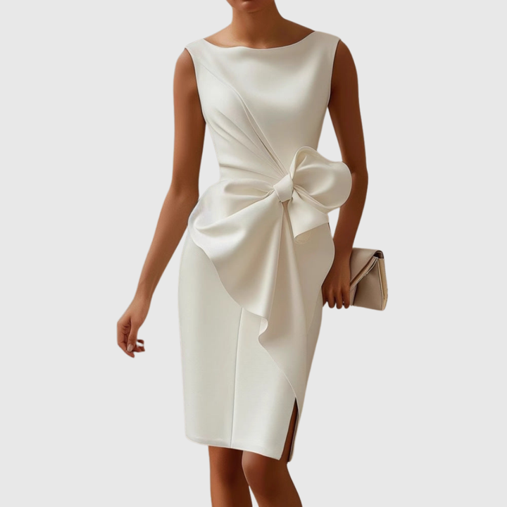 Marigold™ | Women's Elegant Sleeveless Bow Dress