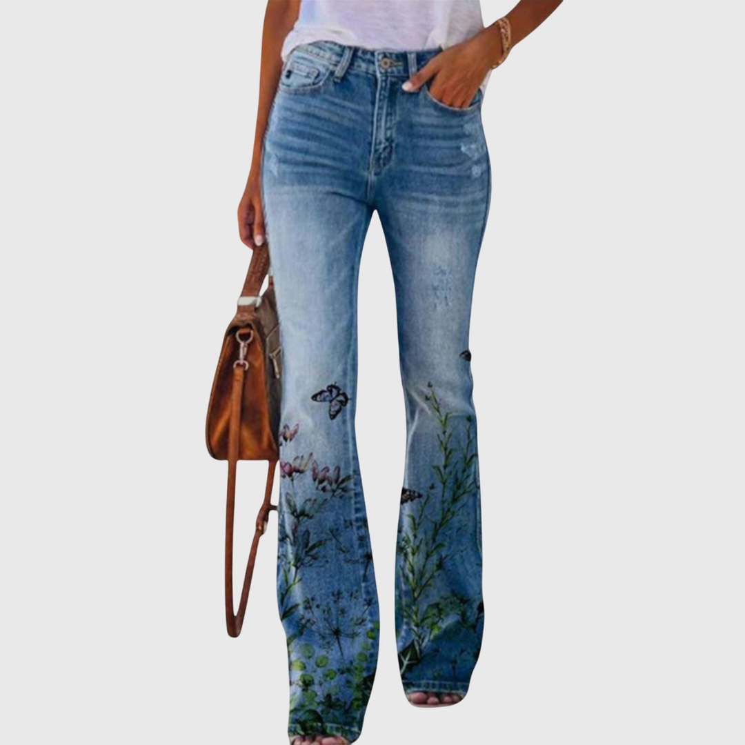 Marigold™ | Women's Stretch Floral Flare Jeans