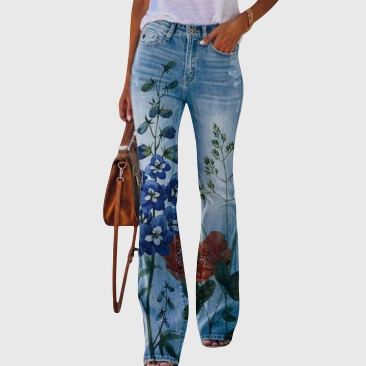 Marigold™ | Women's Stretch Floral Flare Jeans