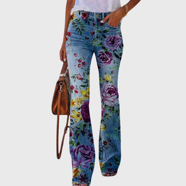Marigold™ | Women's Stretch Floral Flare Jeans
