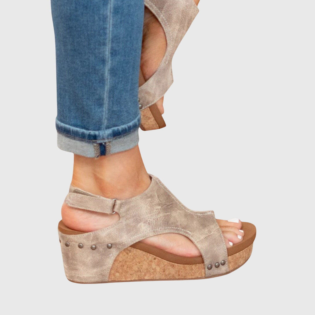 Mireille™ | Women's Leather Platform Wedge Sandals