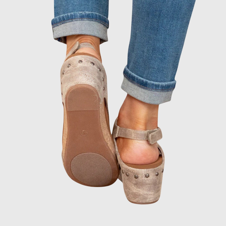 Mireille™ | Women's Leather Platform Wedge Sandals
