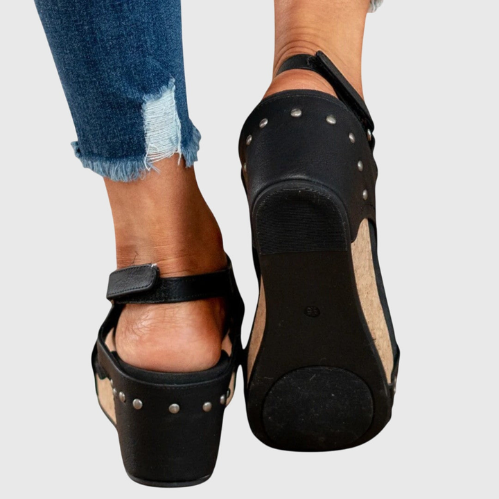 Mireille™ | Women's Leather Platform Wedge Sandals