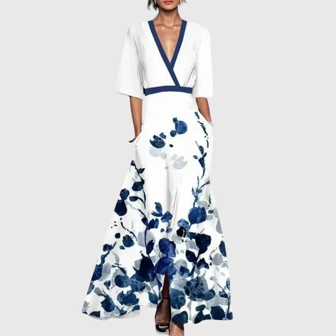 Ondine™ | Women's Elegant V-Neck Maxi Dress