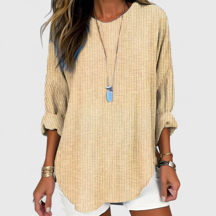 Ophelia™ | Women's Soft Linen Striped Blouse