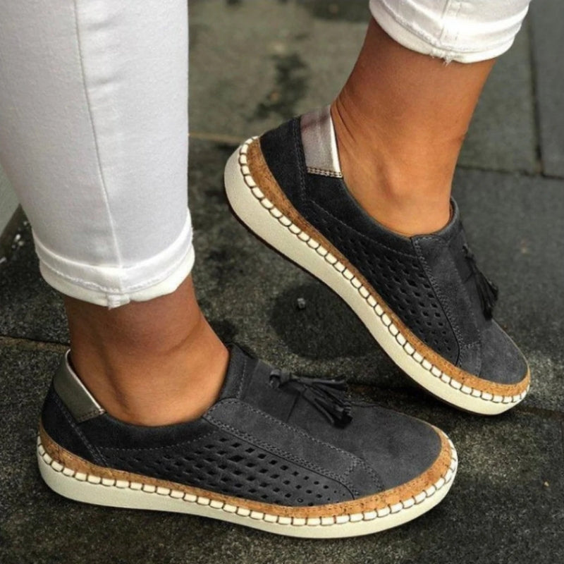Romilly™ | Women's Suede Tassel Slip-On Sneakers
