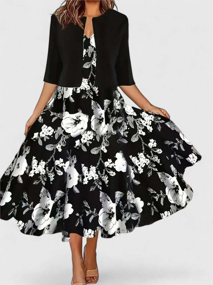 Sanne™ | Women's Elegant Floral Two-Piece Dress