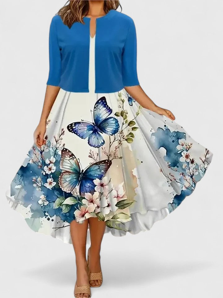 Sanne™ | Women's Elegant Floral Two-Piece Dress