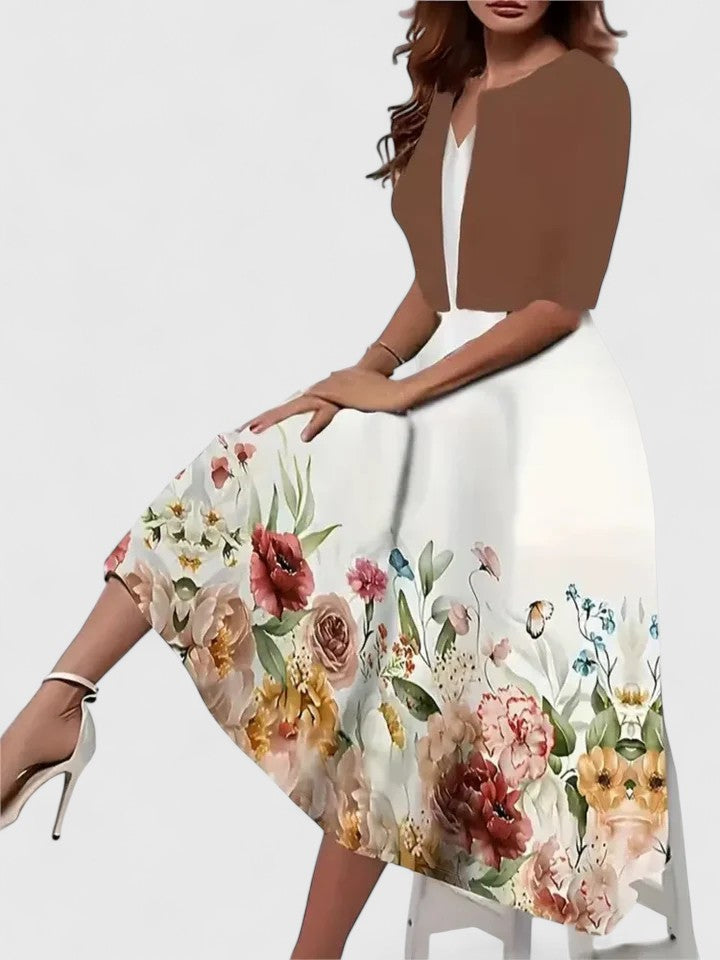 Sanne™ | Women's Elegant Floral Two-Piece Dress