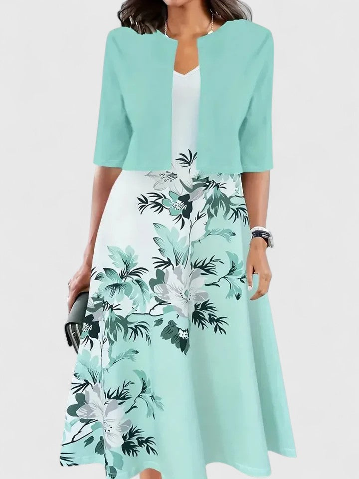 Sanne™ | Women's Elegant Floral Two-Piece Dress