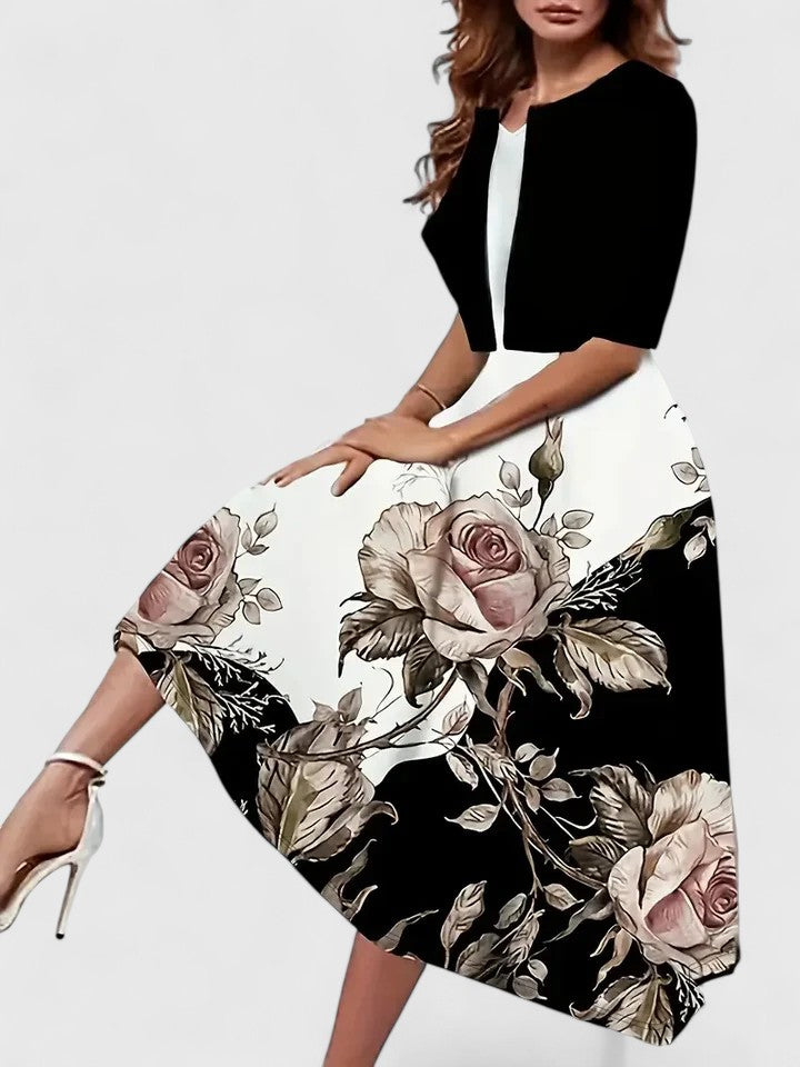 Sanne™ | Women's Elegant Floral Two-Piece Dress